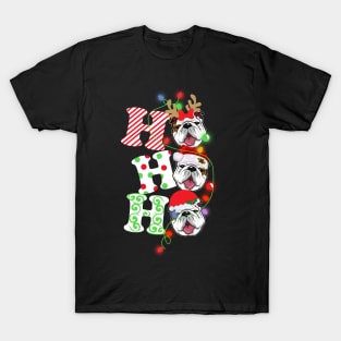 Ho Ho Ho Funny Christmas For Bulldog Lovers T-Shirt